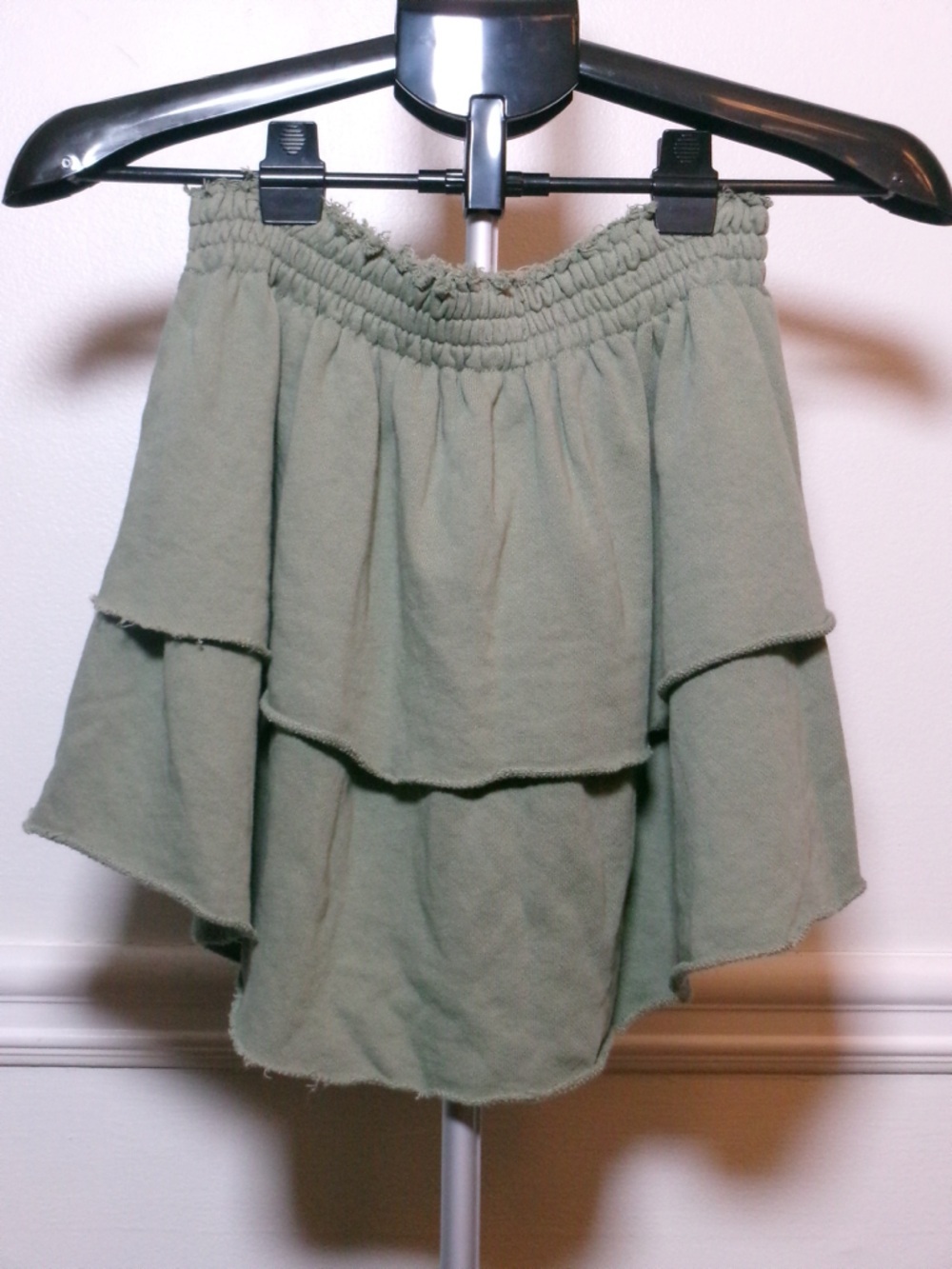 Aerie Sage Green Tiered Ruffle Mini Skirt Size S/P